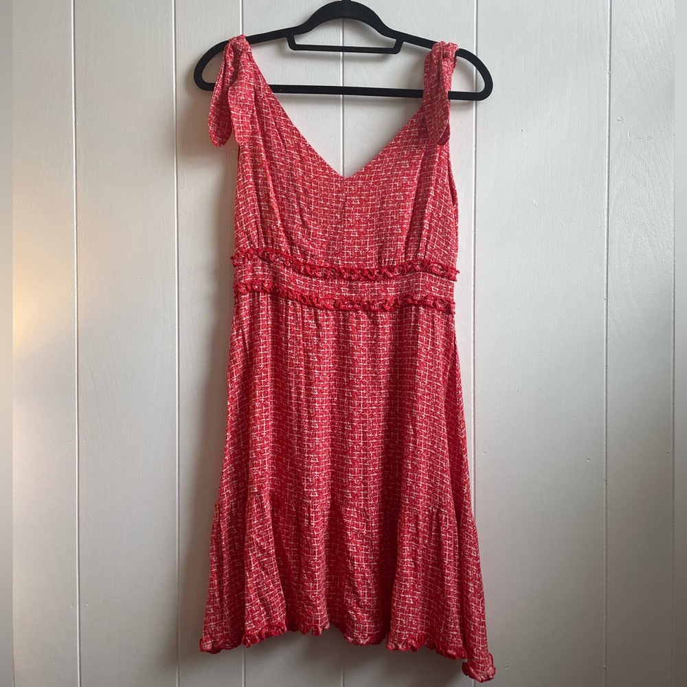Shinestar Red Ruffle Mini Dress